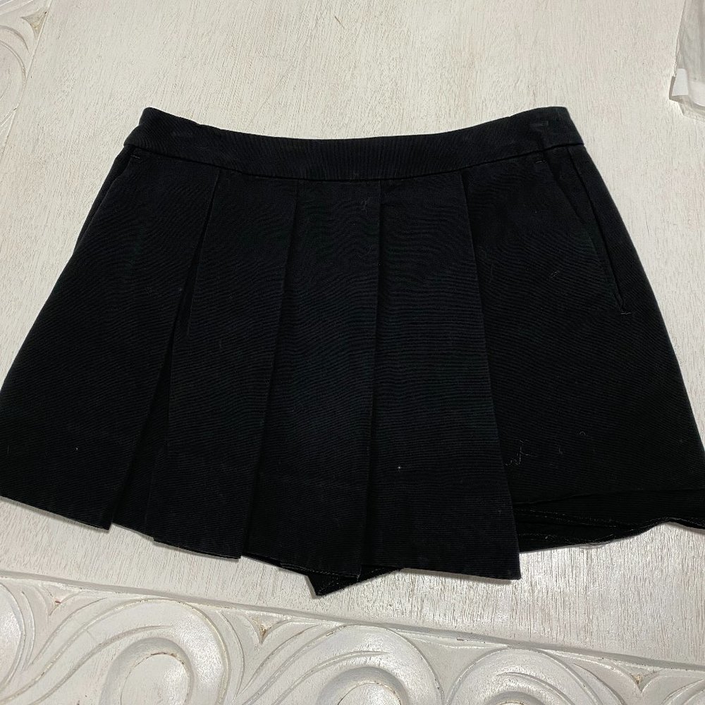 Rag & Bone Pleated Skort Skirt Shorts FLAWED Black 2